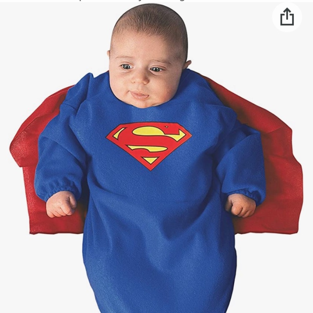 DC Comics Baby Superman Costume Blue and Red Fleece Sleep Sack with Cape